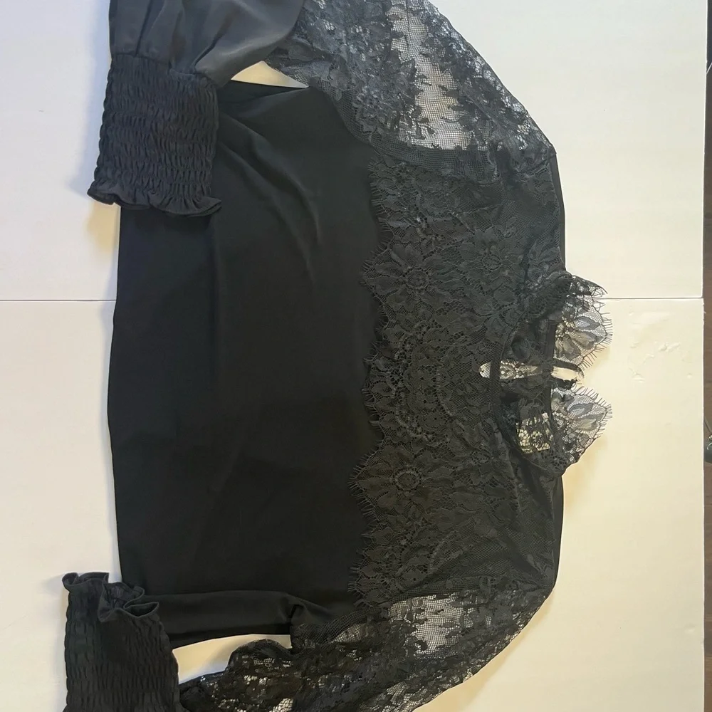 Anne Klein Black Lace Blouse - Picture 7 of 7